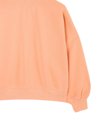 Women's Lara Long Sleeve Cotton Crew Sweatshirt in Peach Pink (IMPERFECT)