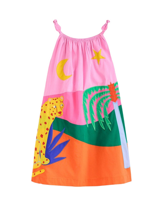 Mini Boden Girl’s Sleeveless Strappy Applique Dress in Vintage Mauve (Imperfect)