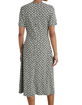 Women’s Cotton Short Sleeve Jersey Tea Dress in Seaside Foliage (Imperfect)