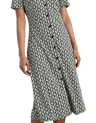 Women’s Cotton Short Sleeve Jersey Tea Dress in Seaside Foliage (Imperfect)