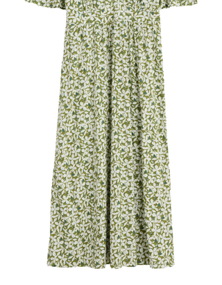 Women's Chateaux Short Sleeve Jersey Dress Green Headland Collage Dark Citron