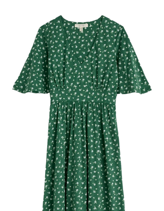 Women's Chateaux Half Sleeve Maxi Jersey Dress in Bud Flower Dark Forage