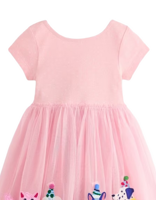 Mini Boden Girl's Ami Applique Tulle Dress in Pink