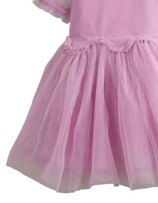 Mini Boden Girl's Tulle Ruffle Waist Dress in Purple