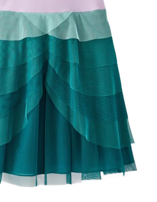 Girls' Short Sleeve Princess Ariel Tulle Dress in Ariel Multi (Imperfect)