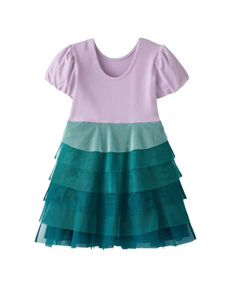 Girls' Short Sleeve Princess Ariel Tulle Dress in Ariel Multi (Imperfect)