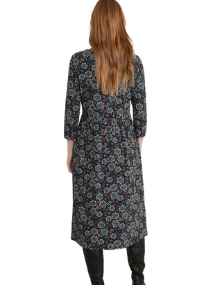 Women's Sea Strewn Midi Dress in Painted Petals Onyx