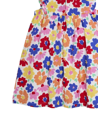 Jojo Maman Babe Floral Frill Shoulder Summer Dress in Fucshia Pink