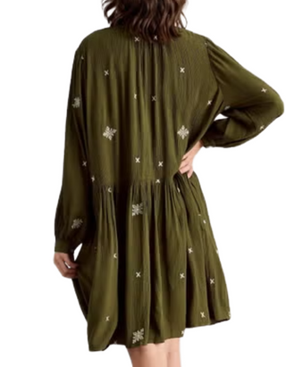 Women's Long Sleeve Cammie Dress in Dus Green