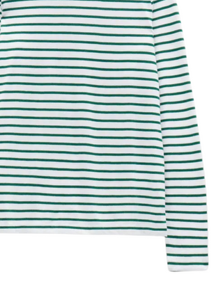 Women's Anna Stripe Crew Neck T-Shirt in White Green