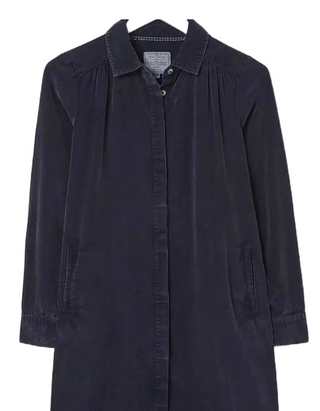 Women's Chester Cord Shirt Dress in Dark Navy