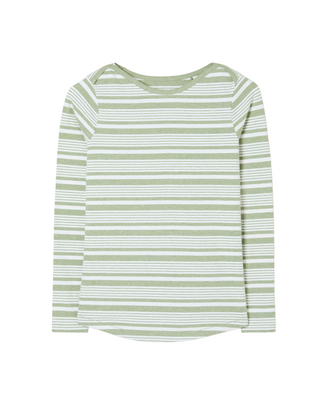 Women's Long Sleeve Cotton Breton T-Shirt in Sage Green (Imperfect)
