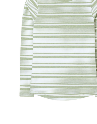 Women's Long Sleeve Cotton Breton T-Shirt in Sage Green (Imperfect)