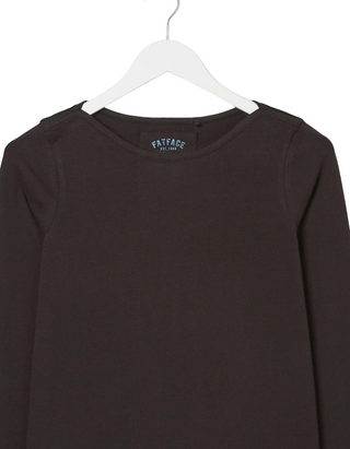 Women's Long Sleeve Organic Cotton Bree T-Shirt in Black