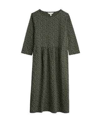 Women's Sea Strew 3/4 Sleeve Dress in Green Tulip Stitch Beech
