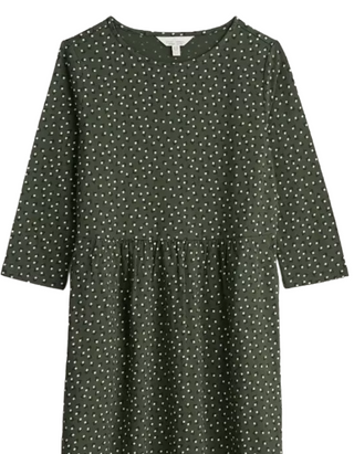 Women's Sea Strew 3/4 Sleeve Dress in Green Tulip Stitch Beech