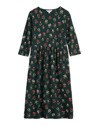 Women's 3/4 Sleeve Sea Strewn Midi Dress in Bunch Floral Tehidy