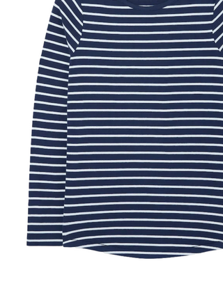 Women's Long Sleeve Breton Top in Navy (Imperfect)