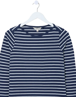 Women's Long Sleeve Breton Top in Navy (Imperfect)