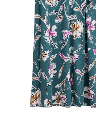 Women's Regular Crellow Wrap Skirt in Linework Floral Pool