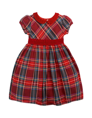 JoJo Maman Babe Classic Tartan Party Dress in Red