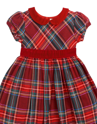 JoJo Maman Babe Classic Tartan Party Dress in Red