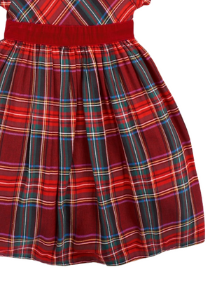 JoJo Maman Babe Classic Tartan Party Dress in Red