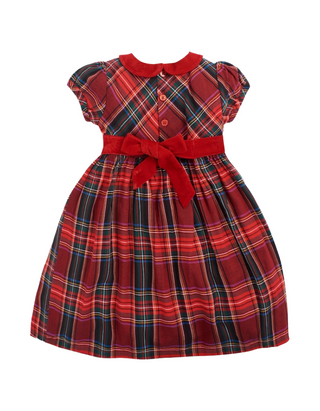 JoJo Maman Babe Classic Tartan Party Dress in Red