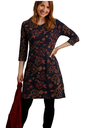 Women's Starshine Organic Cotton Jersey Dress in Nightshade