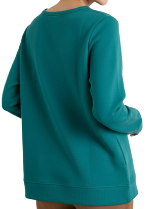 Women's Meadowside Organic Cotton Sweatshirt With Pockets in Green