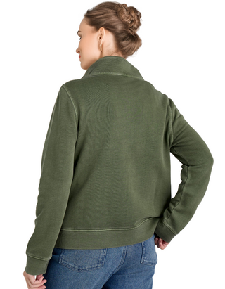 Women's Shank Heath Long Sleeve Button Up Sweatshirt in Green