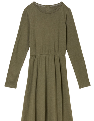 Women's Jonie Jersey Midi Dress in Olive Green