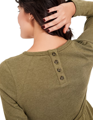 Women's Jonie Jersey Midi Dress in Olive Green