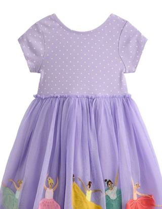Mini Boden Girls' Ballerina Ami Applique Tulle Dress in Purple (Imperfect)