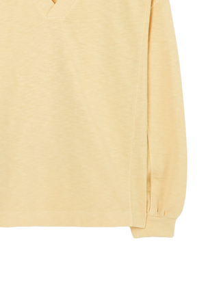 Women's Gigi V Neck Sweatshirt in Light Yellow