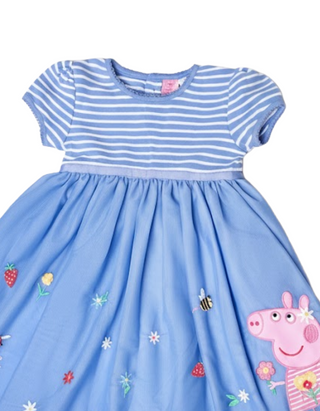 JOJO Mamn Girls’ Peppa Pig Tulle Party Dress in Cornflower (Imperfect)