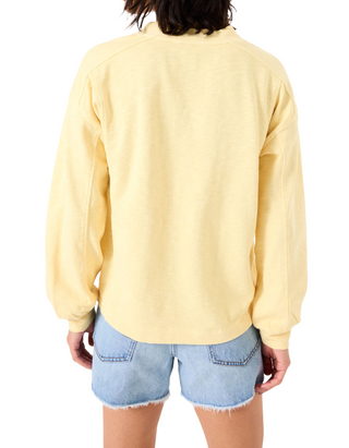Women's Gigi V Neck Sweatshirt in Light Yellow