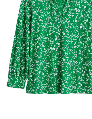 Women's Misty Sky Organic Cotton Shirt in Twirling Vines Island