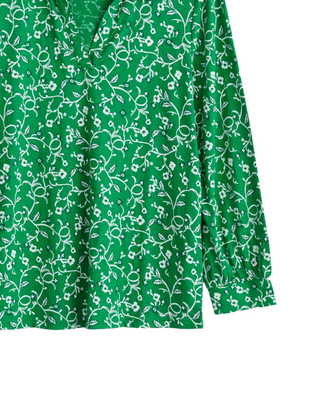 Women's Misty Sky Organic Cotton Shirt in Twirling Vines Island