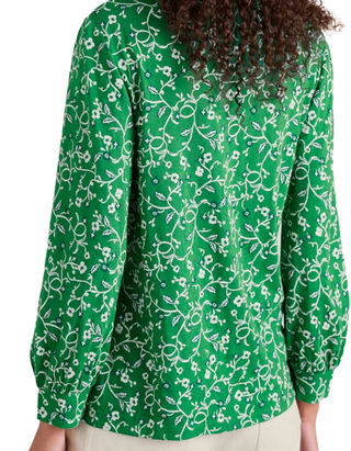 Women's Misty Sky Organic Cotton Shirt in Twirling Vines Island