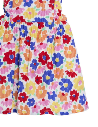 Jojo Maman Babe Floral Frill Shoulder Summer Dress in Fucshia Pink