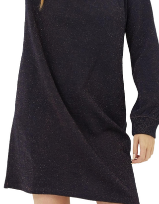 Women's Long Sleeve Noa Sparkle Sweat Dress in Navy (IMPERFECT)