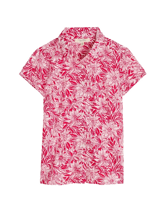 Women's Regular Rushmaker Short Sleeve Shirt in Stream Flower Scarlet