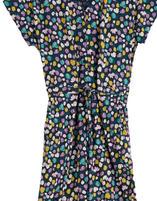 Women's Cotton Jersey Short Sleeve Wide Leg Rose Trails Jumpsuits in Spring Tulips Maritime