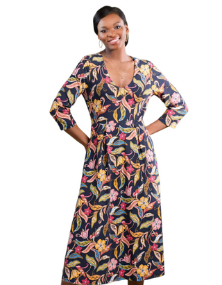 Women's Helena Midi Dress in Folky Bloom Maritime