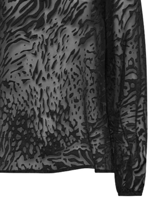 Women's Tall Animal Burnout Tie Blouse in Black (Imperfect)