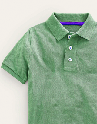 Mini Boden Boy's Pique Polo Shirt in Green