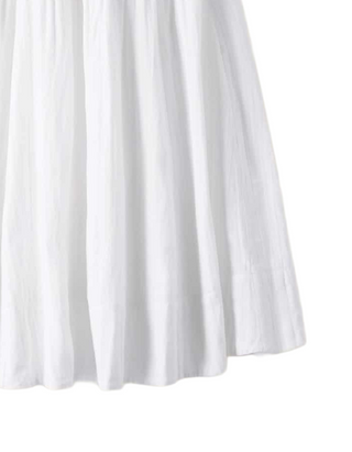 Women's Cheesecloth Midi Skirt in Cotton Cheesecloth White