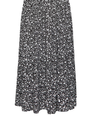 Women's Curve Floral Shirred Bardot Maxi Dress in Black (IMPERFECT)