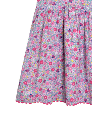 JOJO Maman Girl's Strawberry Summer Sleeveless Appliqué Dress in Pink